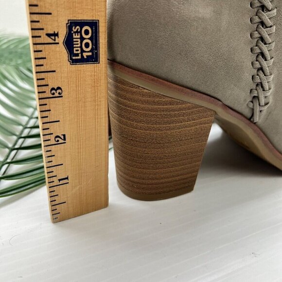 MIA Gray Dusky Pointed Toe Bootie Side Zip Stacked Block Heel Size 10 NWOB - Picture 7 of 14
